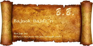 Bajnok Baján névjegykártya